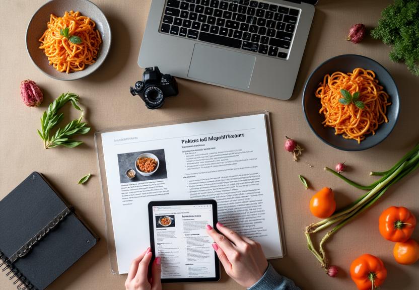 Tutorial de desarrollo de recetas y blog de comida
